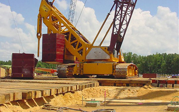 Crane On Digger Mats