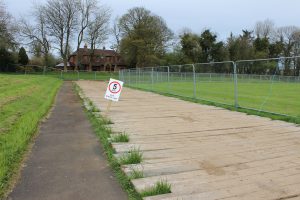 bogmats on football pitch